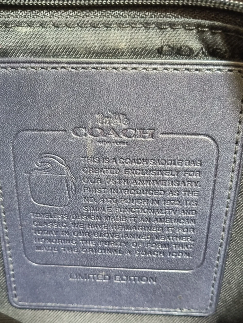 Coach 75th Anniversary Limited Edition Saddle Bag In Midnight Navy